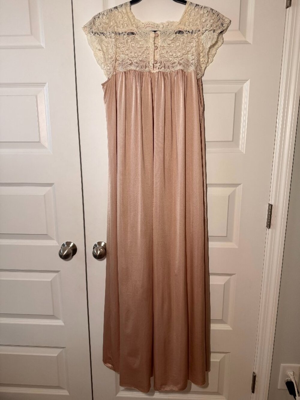Vintage Shadowline Lace Nightgown | Champagne Pink | Women’s Small